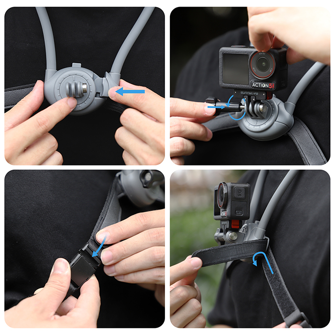 チェストストラップ 付 アクションカメラ マウント gopro首掛け カメラ