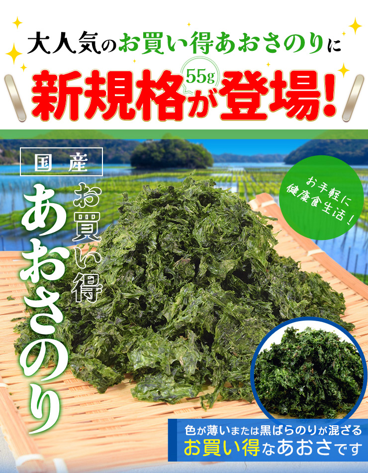 あおさのり 55g 産地厳選 三重県産 愛知県産 海藻 アオサ 海苔