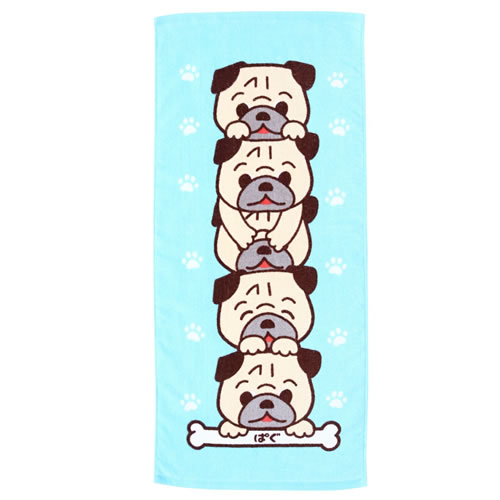 ツミツミワンワン フェイスタオル 約34×75cm つみつみわんわん
