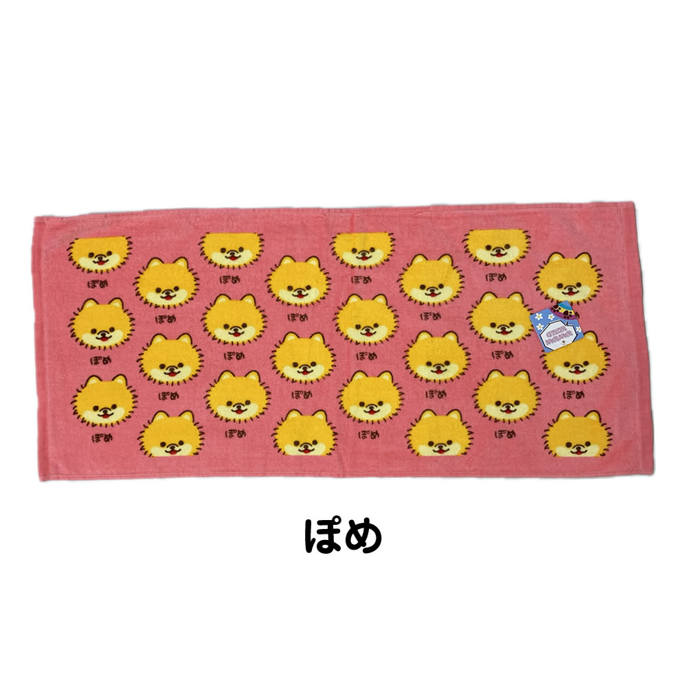 ワンワンワールド フェイスタオル 約34×75cm ふわふわ 柔らか