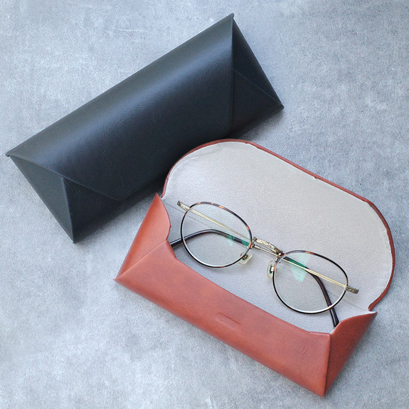 メガネケース 眼鏡入れ セミハード レザー調 シンプル おしゃれ 軽量