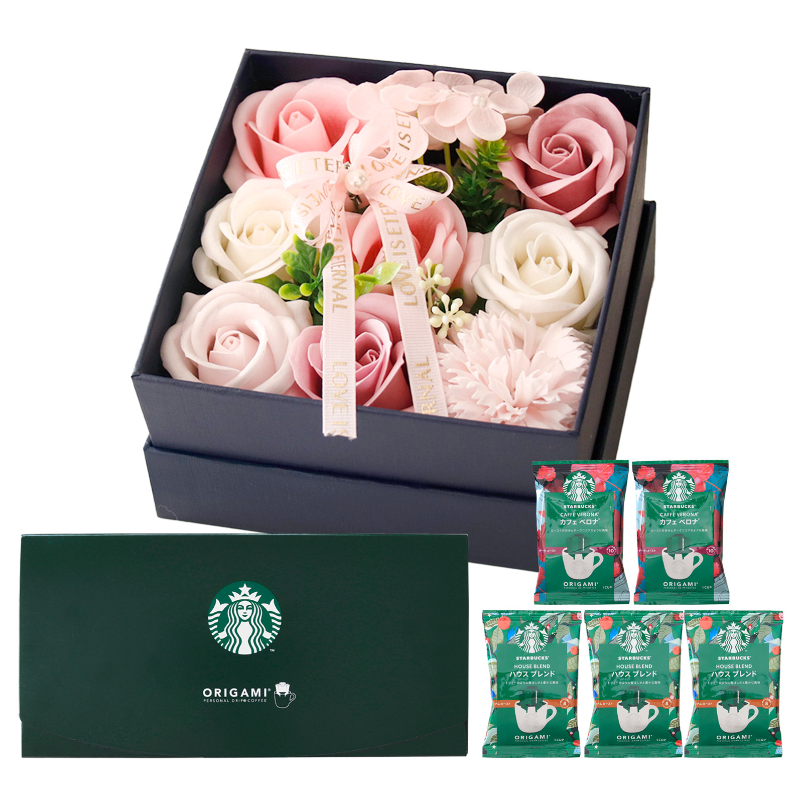 リボん　スタバプチギフト２１セット　STARBUCKS＆GODIVA　お花 202409ap-cg-bq02.jpg
