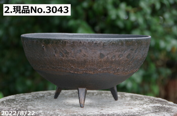 信楽焼 植木鉢 陶器 選べる 金彩ビードロ 足付浅鉢 7号 サナサービス