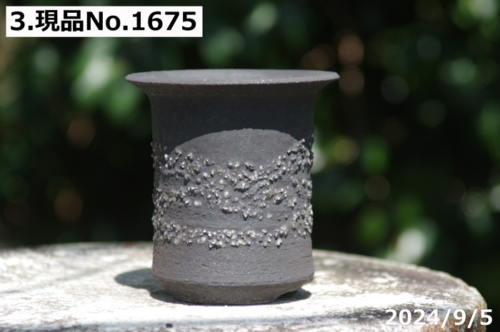 信楽焼 植木鉢 陶器 選べる 黒鉄釉 あられ深ソリ(S) 3号 サナサービス