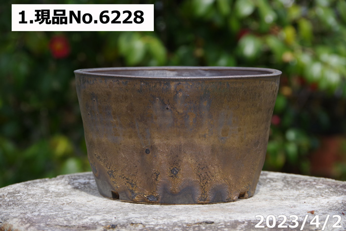 信楽焼 植木鉢 陶器 選べる 手びねり 金窯変中深 5号 サナ