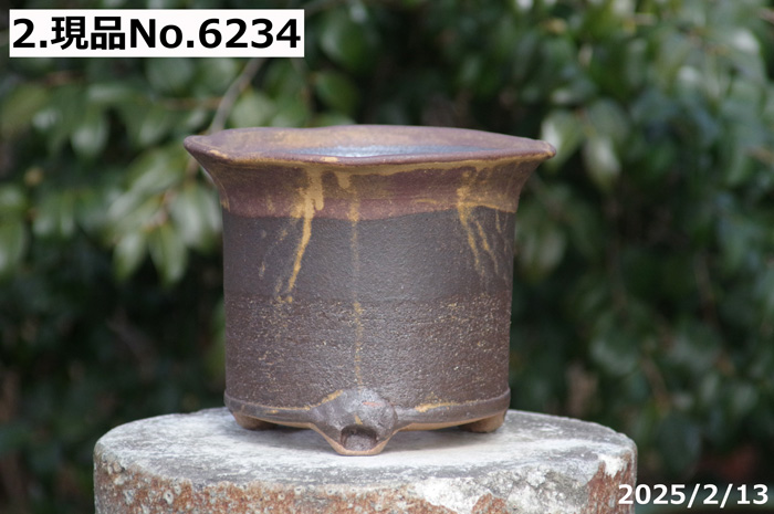 信楽焼 植木鉢 陶器 選べる ソリひねり鉄釉 6.5号（外径20cm 高さ18cm