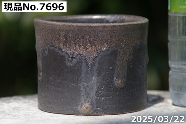信楽焼 植木鉢 陶器 ミニ 金彩寸胴 2.5号（外径7.5cm） 【山野草鉢