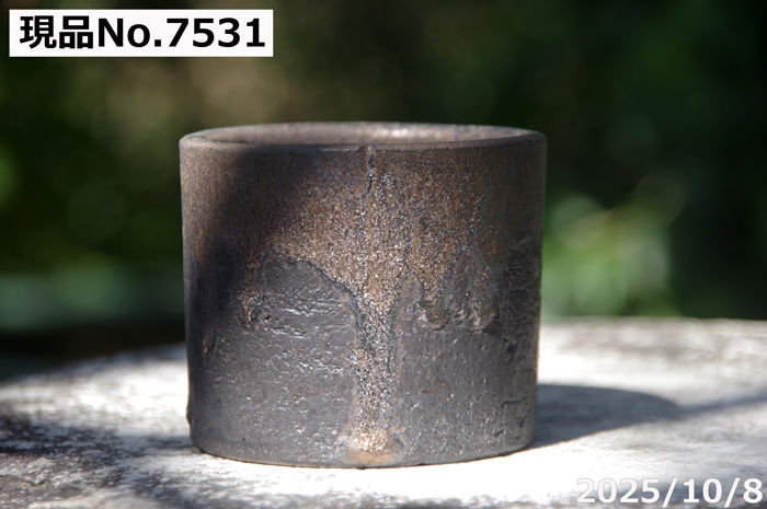 信楽焼 植木鉢 陶器 ミニ 金彩寸胴 2.5号（外径7.5cm） 【山野草鉢
