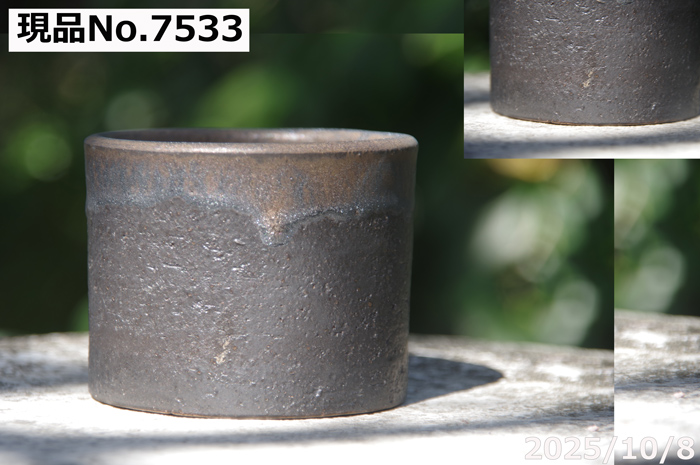 信楽焼 植木鉢 陶器 ミニ 金彩寸胴 2.5号（外径7.5cm） 【山野草鉢
