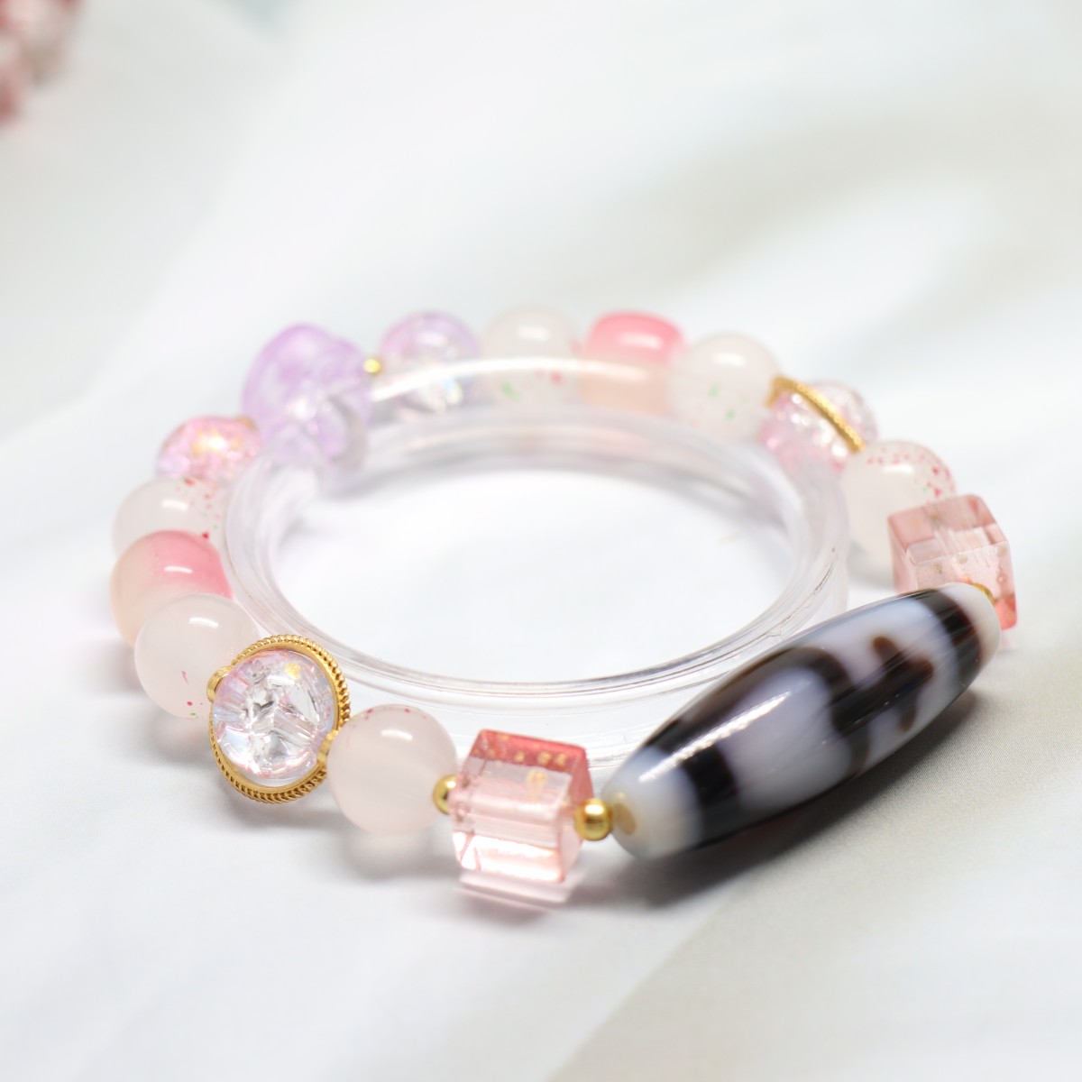至純白地天珠ブレスレット レディース 誕生日 記念日 結婚式 