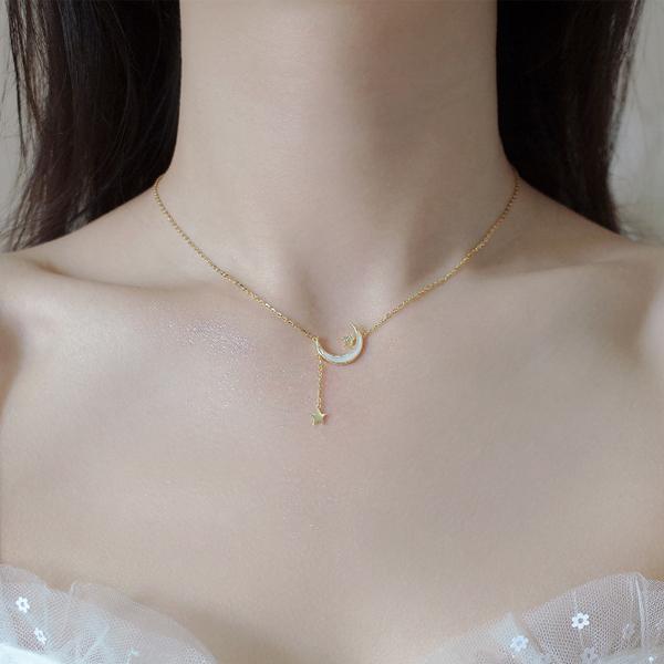 イタリア製輝く月のネックレスS925