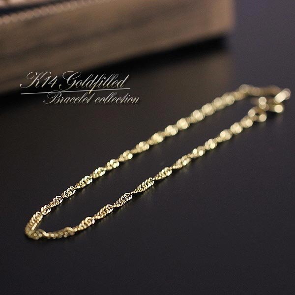 【国内発送】K14GF ゴールドプレート&CZ*ネームブレスレット 国内発送】K14GF ゴールドプレート&CZ*ネームブレスレット