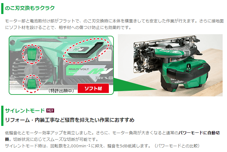 HiKOKI（ハイコーキ） 36V 165mm コードレス丸のこ C3606DA(NNB)(K