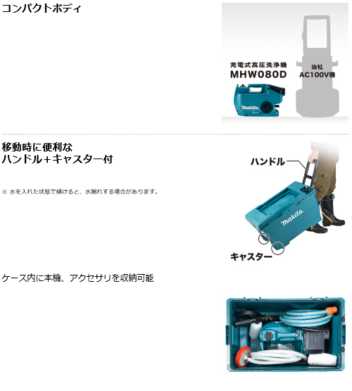 マキタ 充電式高圧洗浄機 18V+18V→36V MHW080DPG2 (バッテリBL1860B×2 