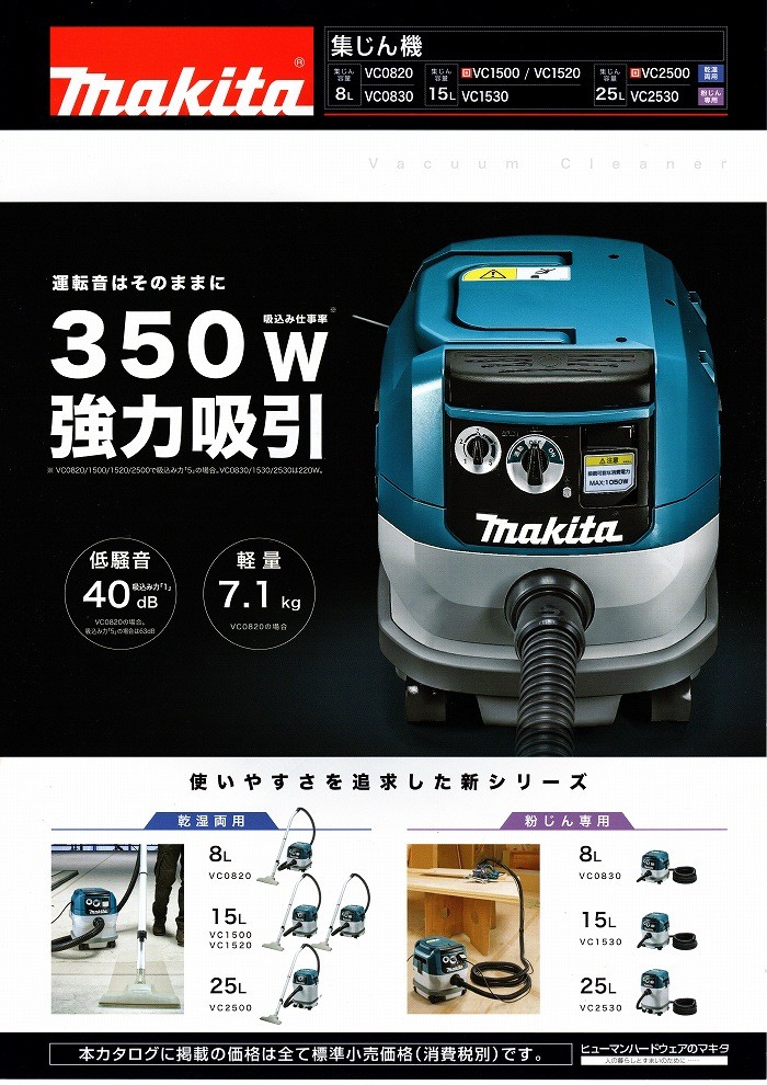 マキタ 集じん機 VC0830 容量8L 粉じん専用 連動コンセント付 :VC0830:石田金物 - 通販 - Yahoo!ショッピング