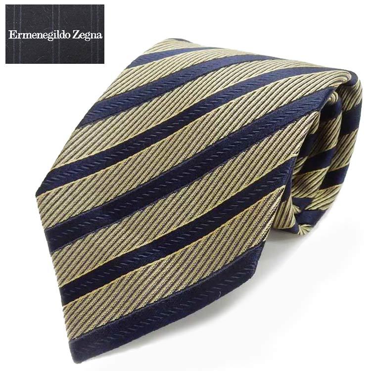 ZEGNA（ゼニア） ◇Ermenegildo Zegna◇イタリア製ネクタイ◇濃紺×黄金