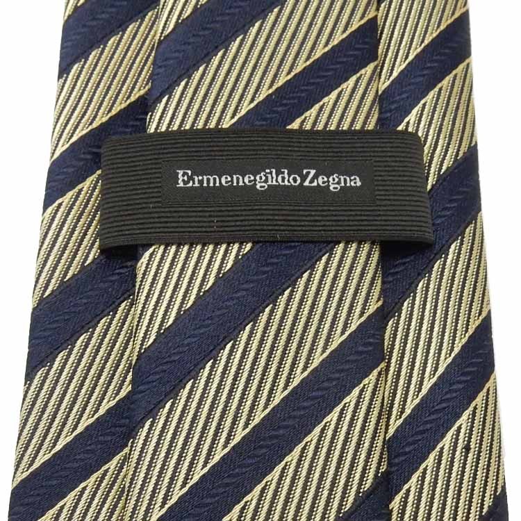 ZEGNA（ゼニア） ◇Ermenegildo Zegna◇イタリア製ネクタイ◇濃紺×黄金