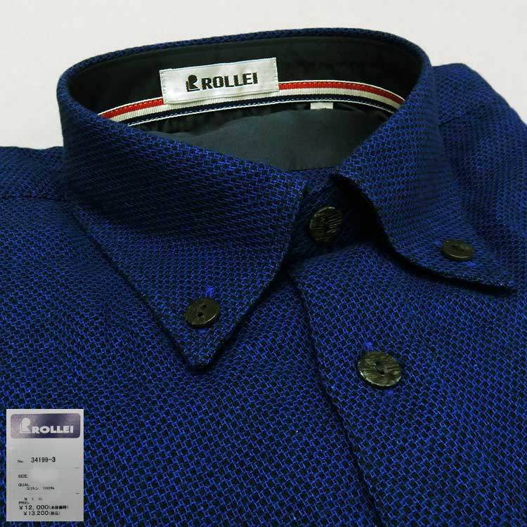 アダルトカジュアルシャツ [ROLLEI] 日本製 長袖 オレンジ×黄色×黒 網