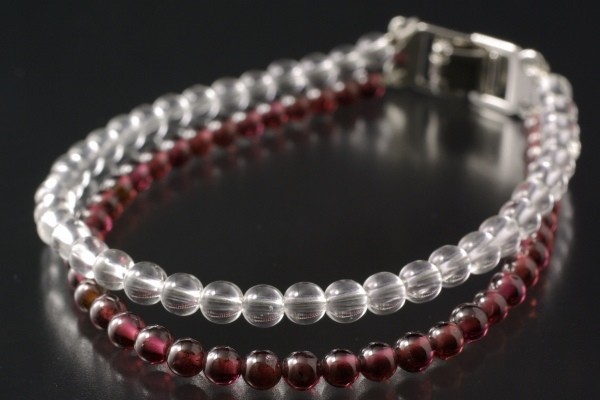  crystal × garnet two ream bracele 