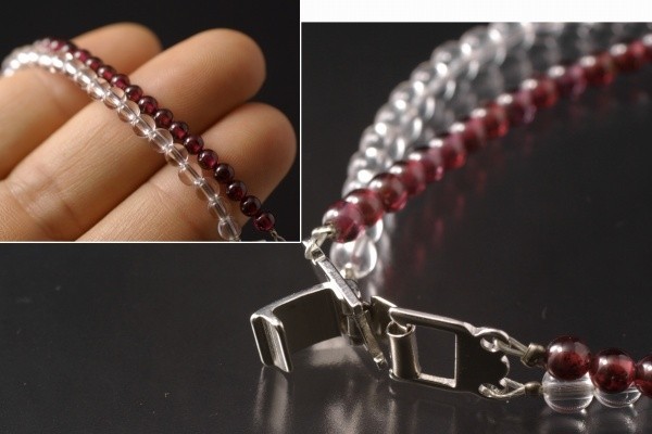  crystal × garnet two ream bracele 