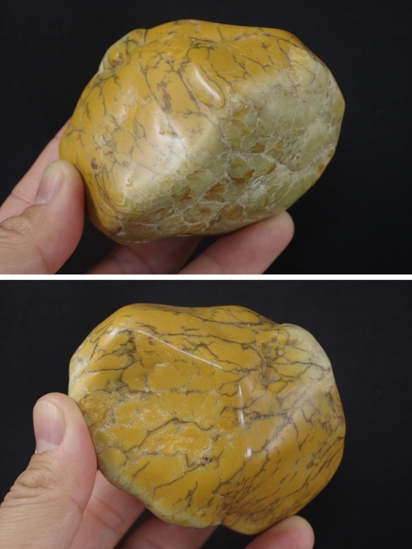 デンドリティックカルセドニー 原石磨き