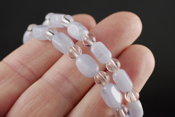 ブルーレースアゲートナツメ玉玉ブレスレット