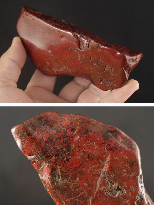 佐渡の赤玉石原石磨き