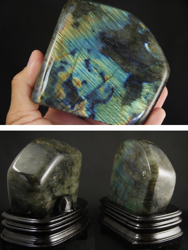 ラブラドライト原石 磨き