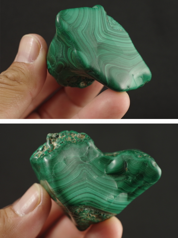 マラカイト（孔雀石）原石磨き