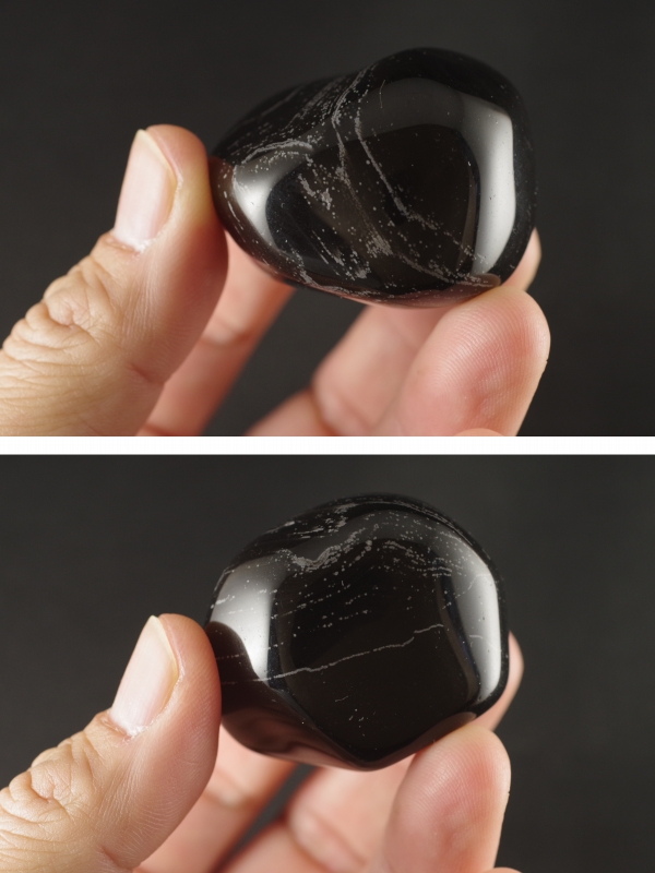 長野県和田峠産黒曜石　原石磨き