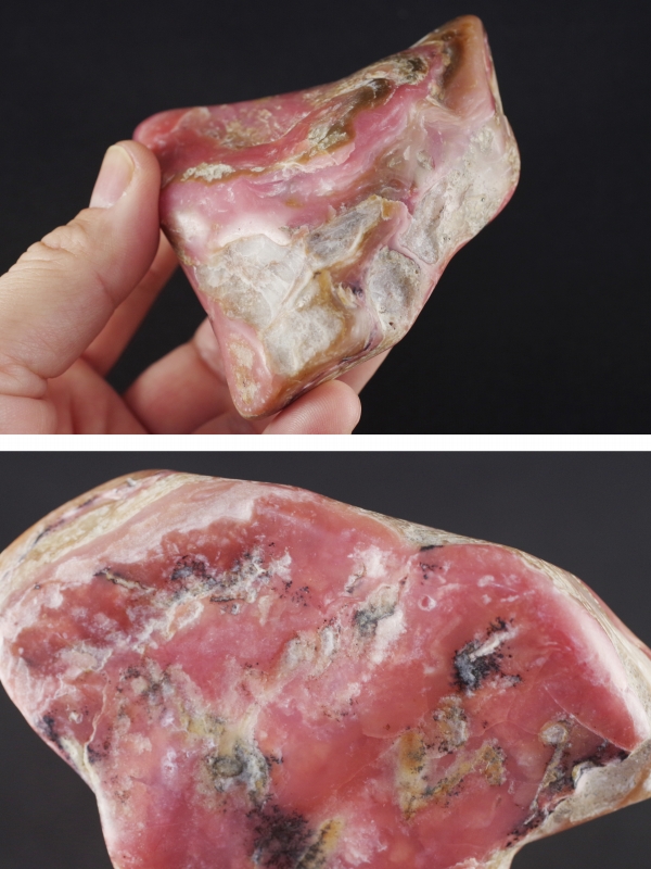  pink opal raw ore burnishing 