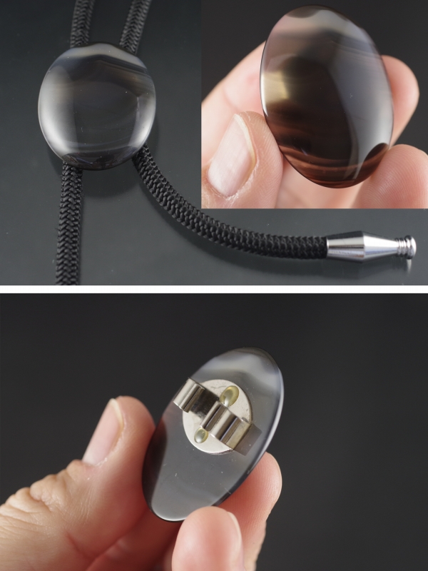 ループタイ　ブラックモンタナアゲート