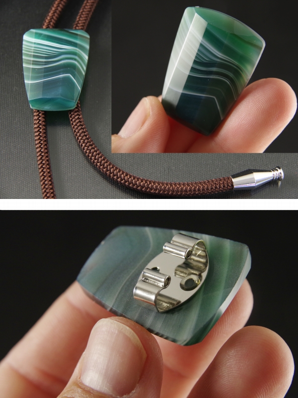 ループタイ グリーンメノウ(カット)