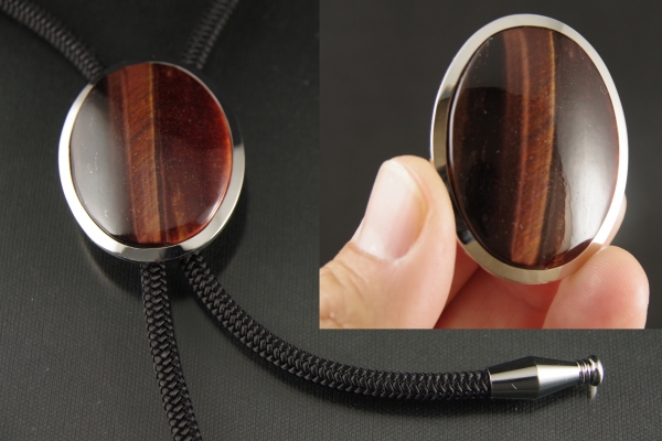 ループタイ・フレーム付き　レッドタイガーアイ