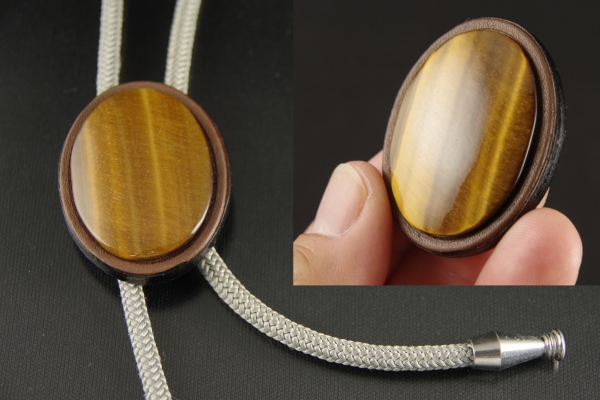 タイガーアイループタイ革フレーム