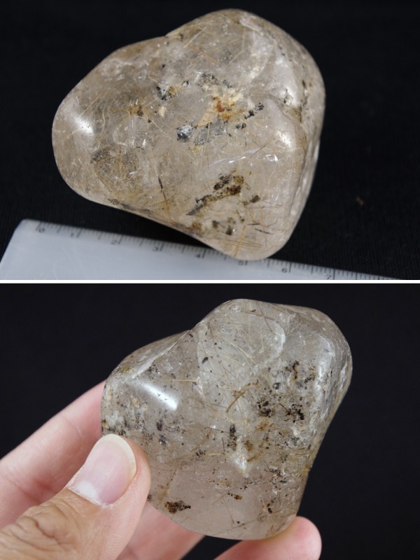 ルチルクォーツ原石 磨き