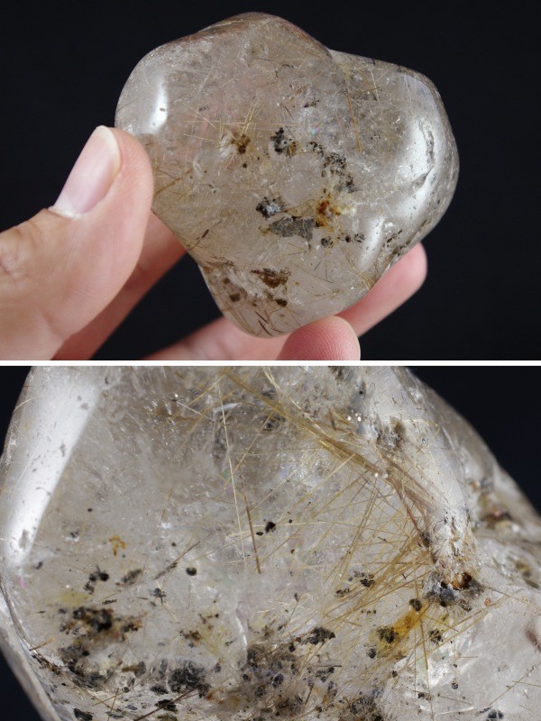 ルチルクォーツ原石 磨き