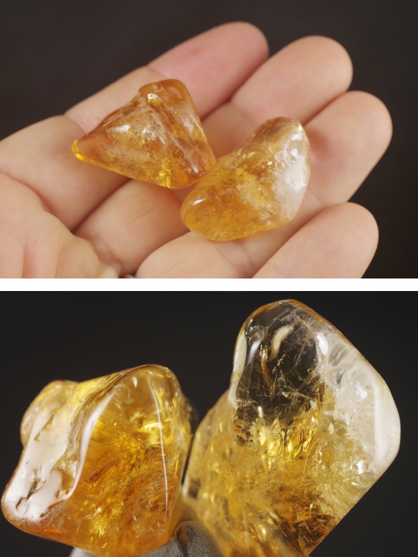  citrine ( yellow crystal ) raw ore tongue bru