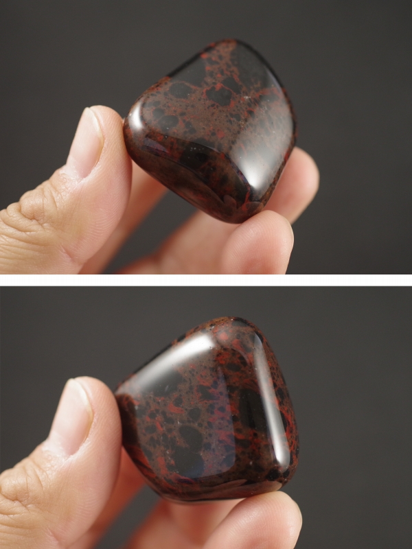 紅十勝石（オブシディアン）原石磨き 43g /ts-16 天然石原石販売