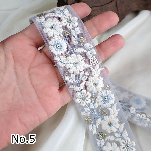 石の蔵 インド刺繍リボン インドリボン 仕入れ 中幅 No.838 幅