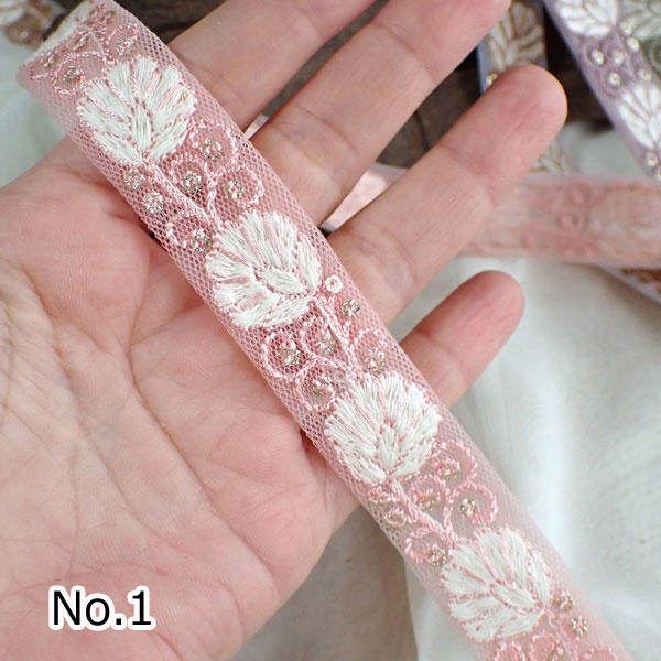 インド刺繍リボン インドリボン 仕入れ 細幅 No.839 幅20ｍｍ 50ｃｍ売り 商用利用可｜ishino-kura｜02
