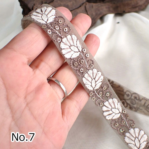 インド刺繍リボン インドリボン 仕入れ 細幅 No.839 幅20ｍｍ 50ｃｍ売り 商用利用可｜ishino-kura｜08