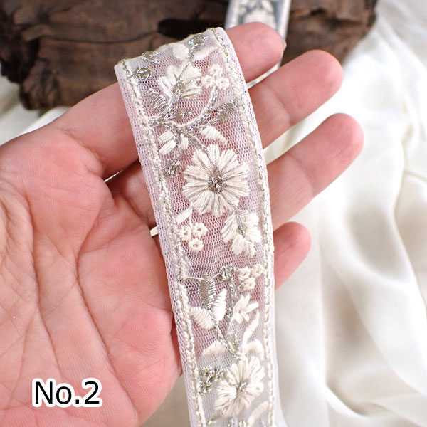 インド刺繍リボン インドリボン ブレード チロリアンテープ 仕入れ No.881 幅30ｍｍ 50ｃｍ売り 商用利用可 | 石の蔵 | 02