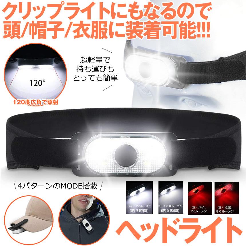 2個セット LEDヘッドライト キャップライト ２WAY 帽子ライトクリップ ヘルメット ライト KURIHEAD｜ishino7｜02