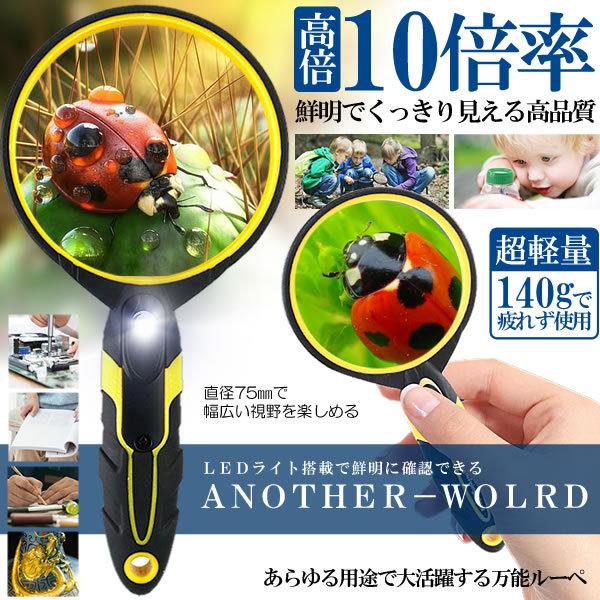 LEAF　リーフ ルーペ 拡大鏡　タナゴ　針研ぎ　虫眼鏡 倍率10倍 2個セット 拡大鏡 ルーペ 10倍 ライト付き ハンディ LEDライト 10倍率