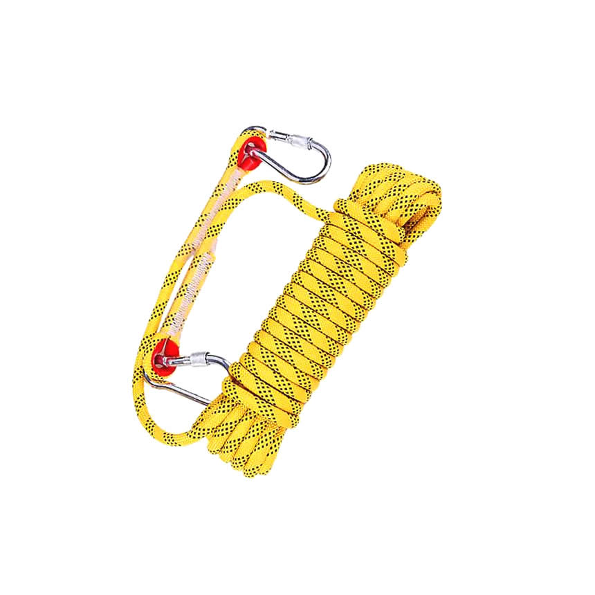 ロープ カラビナ付き 20m 厚み10mm 強撚 高密度 多用途 多機能