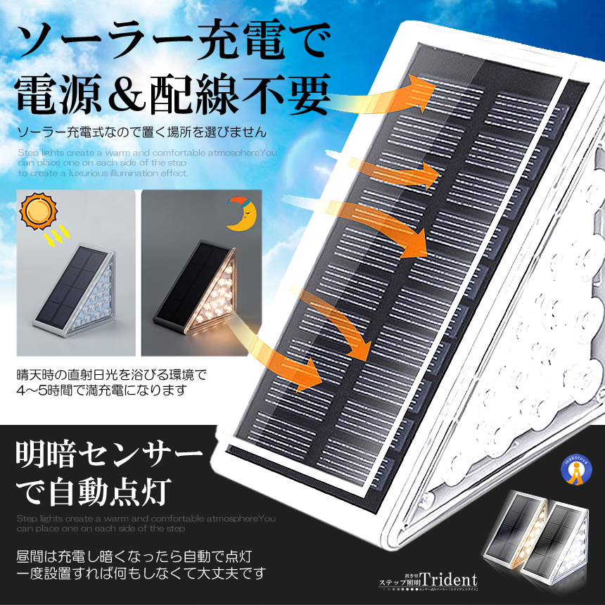 【値下げ！！】ソラカラちゃん　ソーラーフレンド　新品未使用 4個セット ステップライト 階段ライト ソーラーライト 明暗