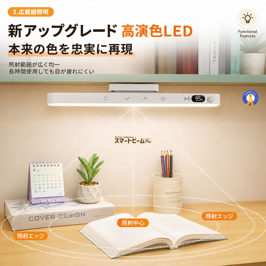 デスクライト LED ライト 充電式 マグネットライト リモコン付き 5段階