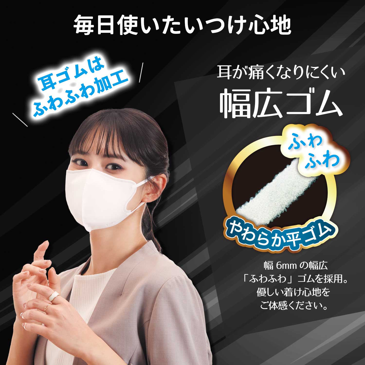 医食同源ドットコム 【50枚】FUWARAKU 立体型不織布マスク（ホワイト