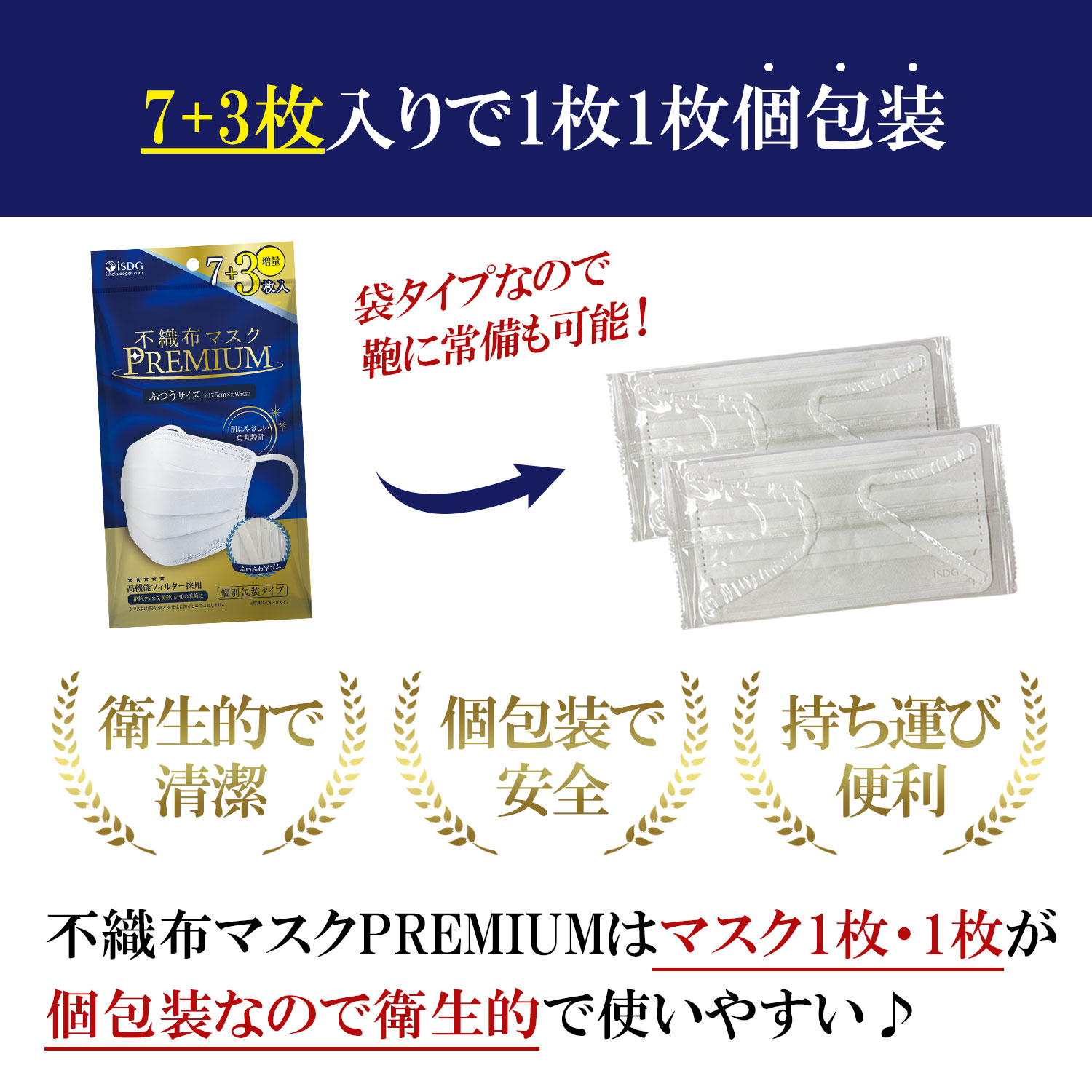 セルドットブースター 2本セットプレミアムマスク 3枚 医食同源ドットコム 不織布マスク PREMIUM ふつう 7枚+3枚 / 立体型